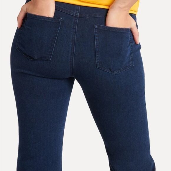 Betabrand Boot-Cut 4-Pocket Yoga Denim pants Dark Indigo Large - Picture 7 of 10